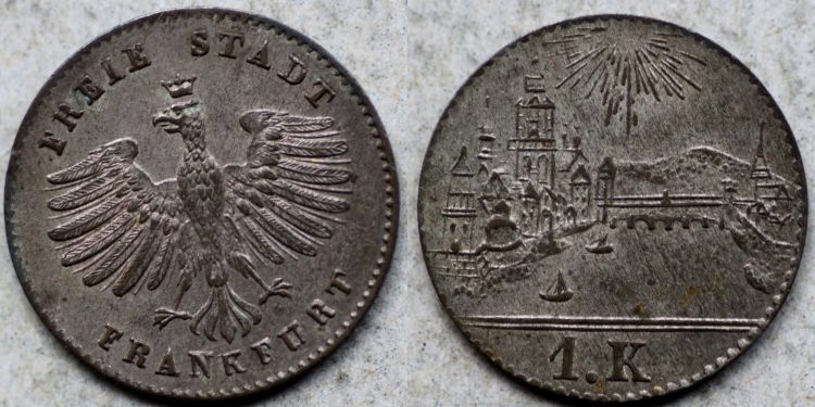 1839-Frankfurt-Billon-1-Kreuzer---City-View